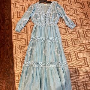 Tyler Böe aqua linen dress